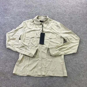 Camisa Nili Lotan Ninette Mujer XS Beige 100% Seda Blusa Abotonada Hecha en EE. UU. Nueva - Imagen 1 de 13