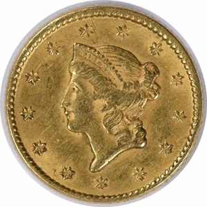 1851 $1 dorado tipo 1 EF sin certificación #243 - Imagen 1 de 2