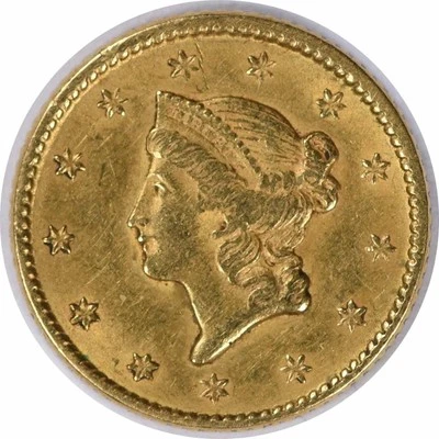 Oro 1851 $1 tipo 1 EF sin certificación #243 Foto 1 de 2