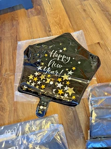 LOTE MASIVO 230 Globos Confeti Anagrama 16" Feliz Año Nuevo Estrella Negra - Imagen 1 de 3