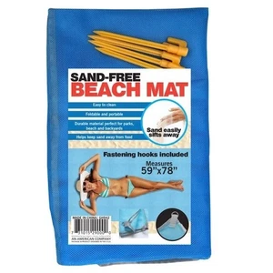 Sand-Free Beach Mat Fastening Hooks Included Measures 59"x78" Easy to Clean - Picture 1 of 1