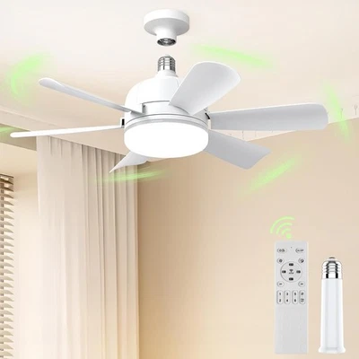 Socked Fan Light 17.8 Inch Ceiling Fan with Screw-in Lights 3000K-6500K - Image 1 of 4