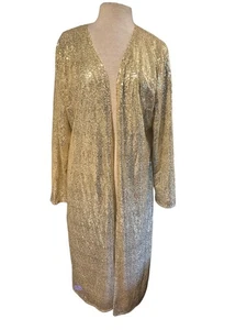 Goldene Pailletten Kancy Kole Kimono Jacke vorne offen XL - Bild 1 von 7
