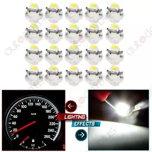 20 White B8.4D 5050-SMD LED Bulbs Auto Instrument Cluster Gauge Panel Lights - Picture 1 of 7