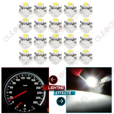 20 White B8.4D 5050-SMD LED Bulbs Auto Instrument Cluster Gauge Panel Lights - Image 1 of 4