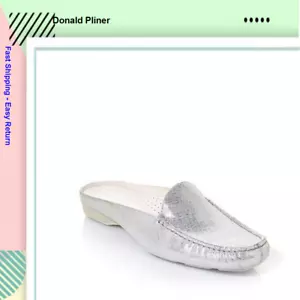 $188.88 Donald J. Pliner Lovage Foam Vintage Metallic Leather Loafer Mule 7 - Picture 1 of 9