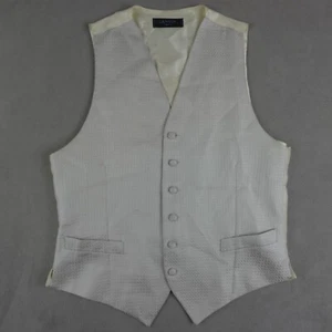 Lanvin Vest Mens 48 Gray Ivory Silk France Wedding Black Tie Suit Vest - Picture 1 of 23