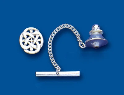 Men's Sterling Silver Oval Celtic Tie Tack - British Made - Hallmarked - Image 1 of 3