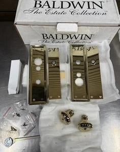 Baldwin 6547-003-FD Nashville Full DUMMY Knob Set - Polished Brass - New - Picture 1 of 21