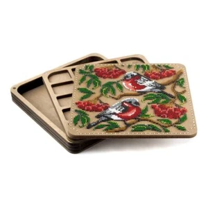 Hágalo usted mismo Kit de bordado de cuentas "Pájaros" para crear bandeja organizadora de cuentas con una madera - Imagen 1 de 7