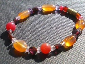 1 üppiges Armband: Amethyst, Rubin, Granat und Cornalin!! - Bild 1 von 1