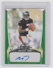 MICHAEL VICK Signed 2023 Leaf Draft GREEN Autograph #BA-MV1 SP AUTO Falcons