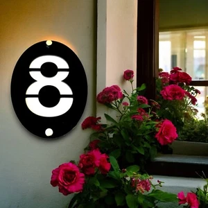 Oval Single Number House Number Signs/Plaques Custom Colours Sizes Styles - Picture 1 of 9