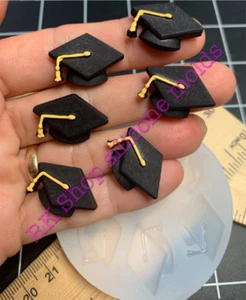 Graduation hats Silicone Mold for Fondant-Resin-handcrafts-handmade-wax-soap - Picture 1 of 5
