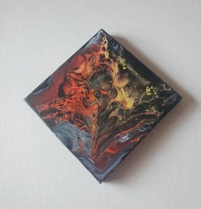 Mini magnetische Leinwand Original Fluid Art Malerei - Bild 1 von 6