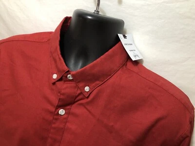 TopMan Men’s Red  Button down shirt size XL , cotton blend New Stretch Skinny - Image 1 of 3