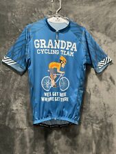 Global Cycling Gear Grandpa Cycling Team Short Sleeve Racing Jersey Blue 2XL 