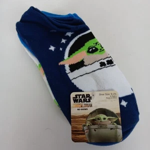 Star Wars Mandalorian Socks Size 9 to 2-1/2 No Show Blu Gray 6 Pairs NWT - Picture 1 of 9