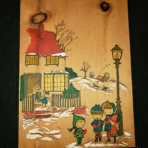 Villancicos a bordo pintados a mano boho retro abuela chic de colección - Imagen 1 de 6
