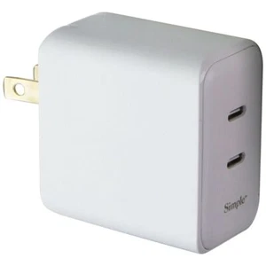 Simple 60W Double Usb-C Mural Chargeur - Blanche - Photo 1 sur 4