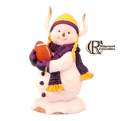 MINNESOTA VIKINGS FOOTBALL 7 INCH WINTER STATUE HOLIDAY SNOWMAN FIGURE RIDGEWOOD Cover