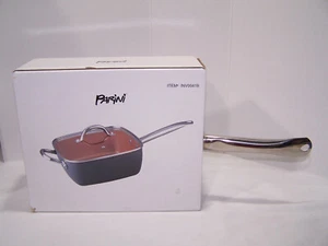 PARINI 6 QT COPPER NON STICK SQUARE PAN WITH LID NEW IN BOXMODEL INV00419 - Picture 1 of 5