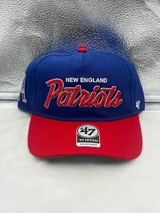New England Patriots NFL '47 Throwback Blue Script Hitch Snapback Adjustable Hat - Picture 1 of 5