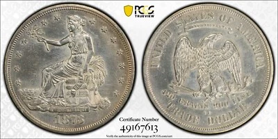 Dólar comercial 1873-CC *PCGS fuerte AU* dólar CC SÚPER RARO *¡ENVÍO SÚPER RÁPIDO! Foto 1 de 4