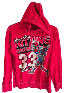 The Children's Place Boy's Size XL 14 Red Hooded Baseball Theme Shirt, EUC - Picture 1 of 8