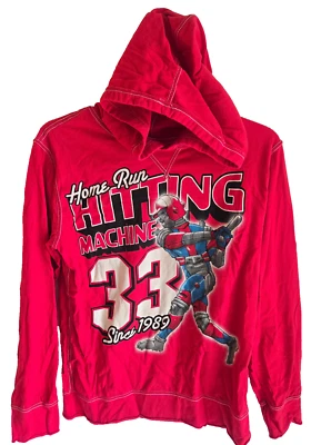 Футболка бейсбольная с красным капюшоном The Children's Place для мальчика размер XL 14, б/у в отличном состоянии - Изображение 1 из 4