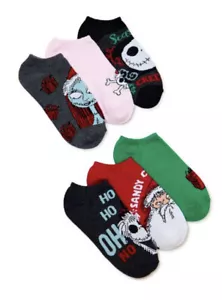 DISNEY Nightmare Before CHRISTMAS 6pk NO SHOW SOCKS Women's Shoe Size 4-10 AR443 - Picture 1 of 3