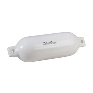 Splash Down Dual Eye Ribbed Boat Fender White 140x508mm Vinyl Uv Resistant - Zdjęcie 1 z 2