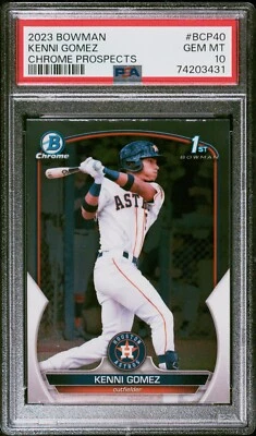 2023 Bowman Chrome KENNI GOMEZ 1st #BCP40 Houston Astros PSA 10 Gem Mint - Image 1 of 2