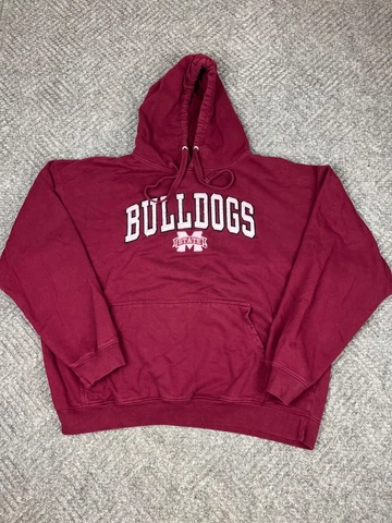 Mississippi State Bulldogs Hoodie Mens Size 2XL Burgundy Pullover Sweatshirt Cover