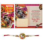 6 Rakhi Card Raksha Bandhan Greeting Cards Pack FREE Rakhi Thread Hindu Festival