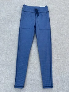 OFFLINE Aerie Leggings Womens Small Blue Houndstooth Pull On Pockets Drawstring - Picture 1 of 14