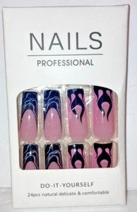 NÄGEL PROFI/PRESSNÄGEL 24 STK. NATUR & BEQUEM SCHWARZ FLAMMENROSA - Bild 1 von 1