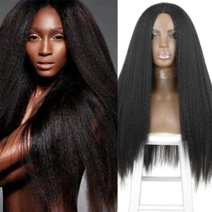 Damen Kunsthaarperücke YK Flauschige Perücke Front Lace Lockenperücke Afrikanisch - Bild 1 von 7