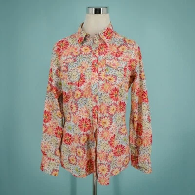 Top Western Ariat Talla Mediana M Estampado Floral Perla Metálica A Presión Manga Larga Foto 1 de 4