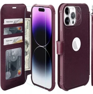 Funda tipo billetera púrpura para iPhone 15 Pro Max - Imagen 1 de 6
