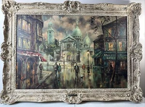 F. Narboni Paris “Placed Tetre” Signed Oil Painting 31x43” - Picture 1 of 4