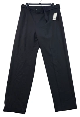 Pantalones de vestir Bar III para mujer talla 10 negros con cinturón cintura pierna recta nuevos Foto 1 de 4