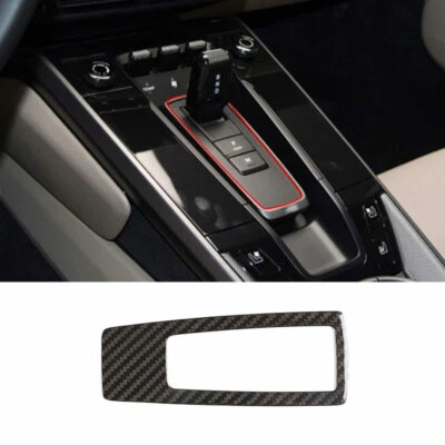 Real Dry Carbon Fiber Gear Shift Panel Cover Trim Fit for Porsche 911 2019-20 - Image 1 of 4