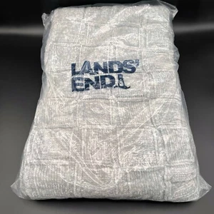 Lands' End Pale Grey Chenille Throw Blanket 50" x 60" (Style #520088) NIP - Picture 1 of 4