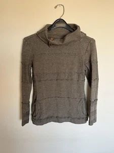 Nomads Hemp Wear Cowl Neck Button Tunic Brown Sweater Medium - Picture 1 of 3