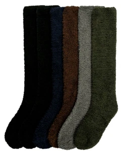 12 Pair Bulk Long Knee High Winter Socks Fuzzy Cozy Slipper Fleece Wholesale Lot - Picture 1 of 4