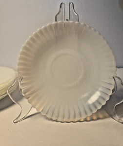 Set 6 MacBeth Evans Petalware Monax 6" Saucers Plates Depression Milk Glass - Picture 1 of 4