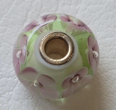 NEW Authentic Trollbeads Pastel Flower  Murano Glass Bead Charm #61424 - 5 Avail Foto 1 de 4