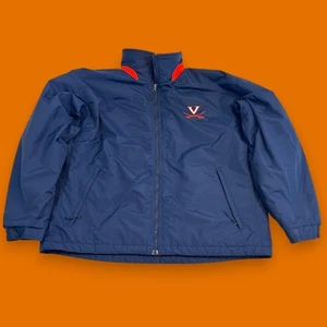 UVA Cavaliers Mens Large Columbia Winter Jacket Nylon w/ Fleece Lining Virginia - Picture 1 of 12