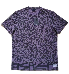 PAUL SMITH Tshirt T Shirt Mens M Regular Fit Purple Black Abstract Hand Printed - Picture 1 of 9